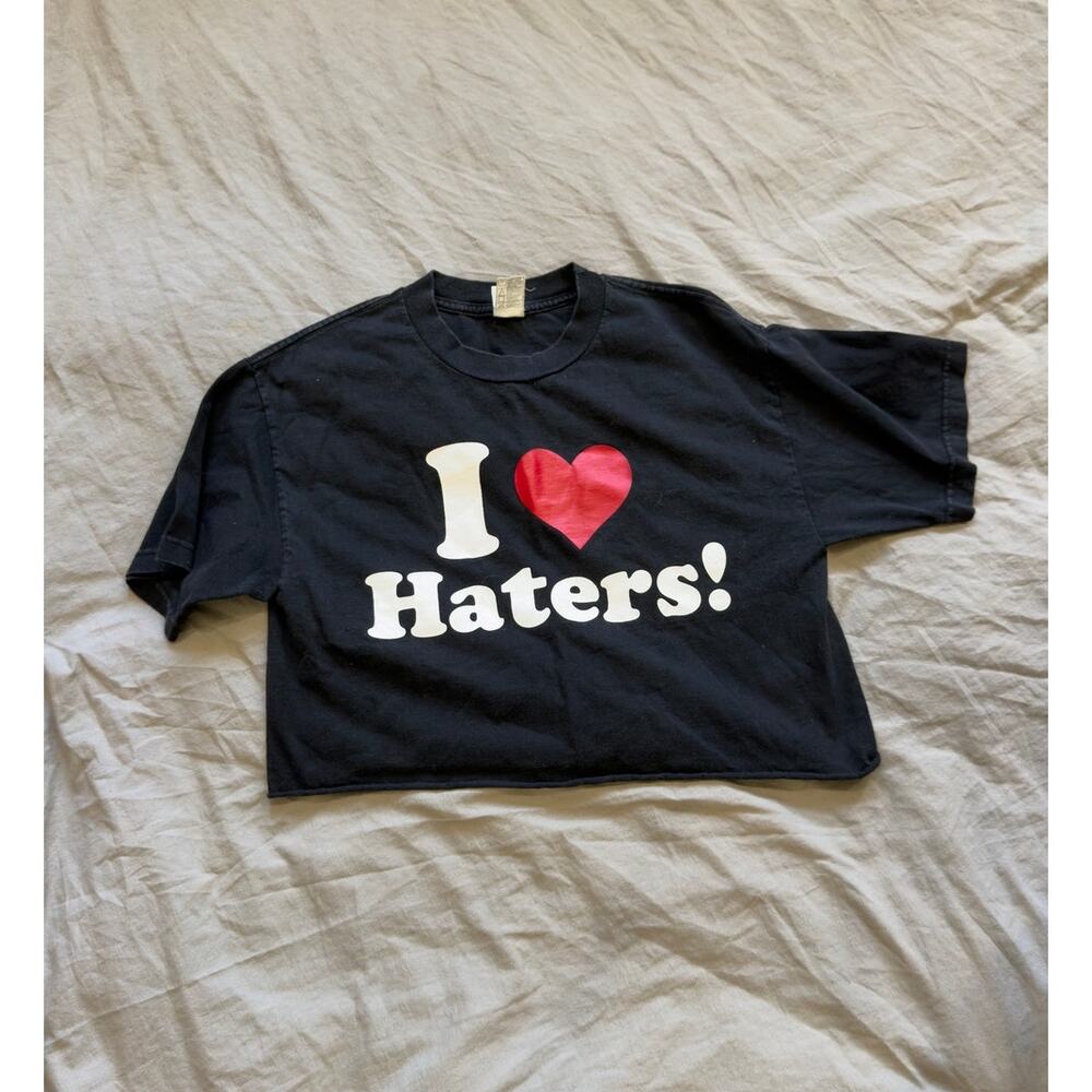 I‎ LOVE HATERS Alstyle Apparel Activewear Black CropTop